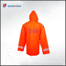 wholesale waterproof long polyester breathable work wear cheap raincoat suit wear clothing with reflective strips